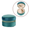 Portable Travel Round Velvet Jewelry Set Storage Zipper Boxes CON-TAC0001-11A-10