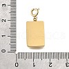 Rectangle with Heart 304 Stainless Steel Pendant Decorations STAS-H202-48G-3