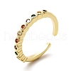Colorful Cubic Zirconia Open Cuff Ring KK-H439-33G-1