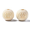 Unfinished Natural Wood European Beads WOOD-S045-148-2