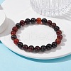 Natural Indian Agate Round Beaded Stretch Bracelets BJEW-TA00410-01-2