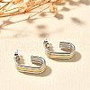 304 Stainless Steel Two Tone Stud Earrings EJEW-F355-05GP-04-4