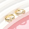 Rhombus Brass Micro Pave Clear Cubic Zirconia Hoop Earrings EJEW-Z102-14G-3