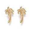 Brass Micro Pave Clear Cubic Zirconia Pendants X-ZIRC-L091-065G-1