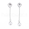 304 Stainless Steel Chain Tassel Earrings EJEW-I248-17-2