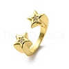 Brass Micro Pave Cubic Zirconia Adjustable Cuff Rings for Women RJEW-U053-02G-4
