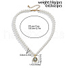 Flat Round with Sun Alloy Pave Synthetic Turquoise Pendant White Round Plastic Imitation Pearl Beaded Necklaces for Men FS-WG1EB0C-01-6