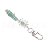 Copper Wire Wrapped Natural Gemstone Pointed Bullet Pendant Decorations HJEW-JM03103-01-5