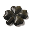 Natural Obsidian Carved Clover Figurines Statues for Home Office Tabletop Feng Shui Ornament DJEW-G044-01C-3