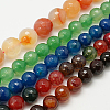 Natural Agate Beads Strands G-G392-6mm-M-1