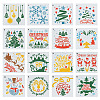 16Pcs 16 Styles Christmas Theme PET Plastic Hollow Out Drawing Painting Stencils Templates DIY-WH0387-80-1