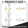 Unicraftale 100Pcs 2 Colors 304 Stainless Steel Tiny Cross Charms FIND-UN0004-01-2