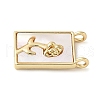 Brass Pave Natural White Shell Pendants KK-S522-02C-G-2