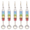 Chakra Natural Quartz Crystal & White Agate Suncatchers HJEW-JM00909-1