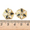 304 Stainless Steel Enamel Rhinestone Flower Pendants STAS-U057-04G-01A-3