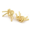 Knot Shape Rack Plating Brass Stud Earrings EJEW-K263-08G-2