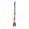 Heart Natural Gemstones & Mixed Stone Chips Tassel Pendant Decorations HJEW-JM00948-2