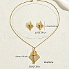 Stainless Steel Rhombus Pendant Necklaces & Stud Earring Sets for Women DJ8771-4