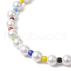 Round Shell Pearl Beads & Glass Seed Beads Stretch Bracelets BJEW-TA00637-4