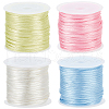 SUNNYCLUE 4 Rolls 4 Colors Nylon Rattail Satin Cord NWIR-SC0001-20B-1