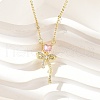 Brass Micro Pave Cubic Zirconia Pendant Necklaces NJEW-S441-03C-G-1