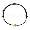 Bohemian Style Adjustable Cross Gemstone Bead Braided Bracelets NG2243-1-1