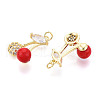 Brass Micro Pave Cubic Zirconia Pendants KK-N265-05G-2