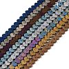 Electroplated Natural Lava Rock Beads Strands G-Q1009-G01-02-1