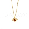 Vintage Stainless Steel Pave Synthetic Stone Eye Pendant Necklaces IT1199-1-3