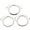 3Pcs Natural Agate Braided Beaded Bracelets BJEW-JB11668-2