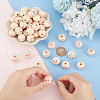 GOMAKERER 80Pcs Printed Wood European Beads WOOD-GO0001-06-3