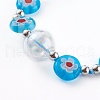 Adjustable Handmade Millefiori Glass Beaded Bracelets BJEW-JB06074-04-2