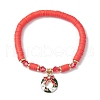 4Pcs 4 Styles Handmade Polymer Clay Beaded Stretch Bracelets BJEW-JB10416-3