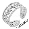 Stainless Steel Leaf Cuff Ring for Unisex RG0849-1-1
