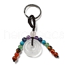 7 Chakra Natural Gemstone Tassel Keychain G-C066-06-3