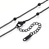 Ion Plating(IP) 304 Stainless Steel Satellite Chain Necklace for Men Women NJEW-E076-01EB-2