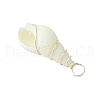 Natural Trumpet Shell Pendants PALLOY-JF02794-02-5