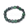 Natural Ruby in Zoisite Stretch Beaded Bracelets BJEW-K213-C07-1