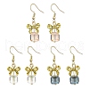 3 Pairs 3 Colors Alloy & Glass Dangle Earrings EJEW-JE06361-2