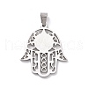 Non-Tarnish 304 Stainless Steel Hamsa Hand/Hand of Miriam with Virgin Mary Pendants STAS-L012-A02P-2