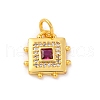 Brass Micro Pave Cubic Zirconia Charms KK-U033-02M-2