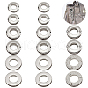 WADORN 18Pcs 3 Style Alloy Grommet Eyelet Findings FIND-WR0006-18P-1