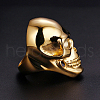 Stainless Steel Skull Finger Ring SKUL-PW0002-036B-G-2