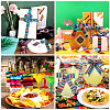 2Rolls 2 Styles Stripe Pattern Printed Polyester Grosgrain Ribbon OCOR-TA0001-37O-13
