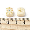 Cube with Sun Moon Stars Natural Tagua Beads Jewelry Findings WOOD-V001-01-3