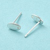 Oval 925 Sterling Silver Stud Earring Finddings STER-K174-13S-3