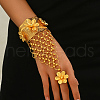 Luxurious Middle Eastern Bride Iron Ring Bracelets with Floral Design EW5813-2