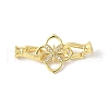 Brass Pave Clear Cubic Zirconia Fold Over Clasps KK-M320-03G-1