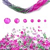 6 Styles Gradient Color Transparent Painted Glass Beads Strands DGLA-YW0001-28F-1