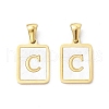 Ion Plating(IP) 304 Stainless Steel Pave Shell Pendants STAS-G327-01G-C-1